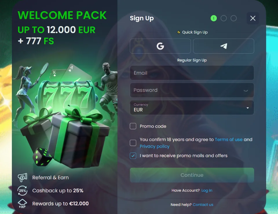 Megabet registratie